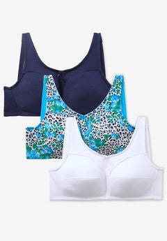 3-Pack Cotton Wireless Bra