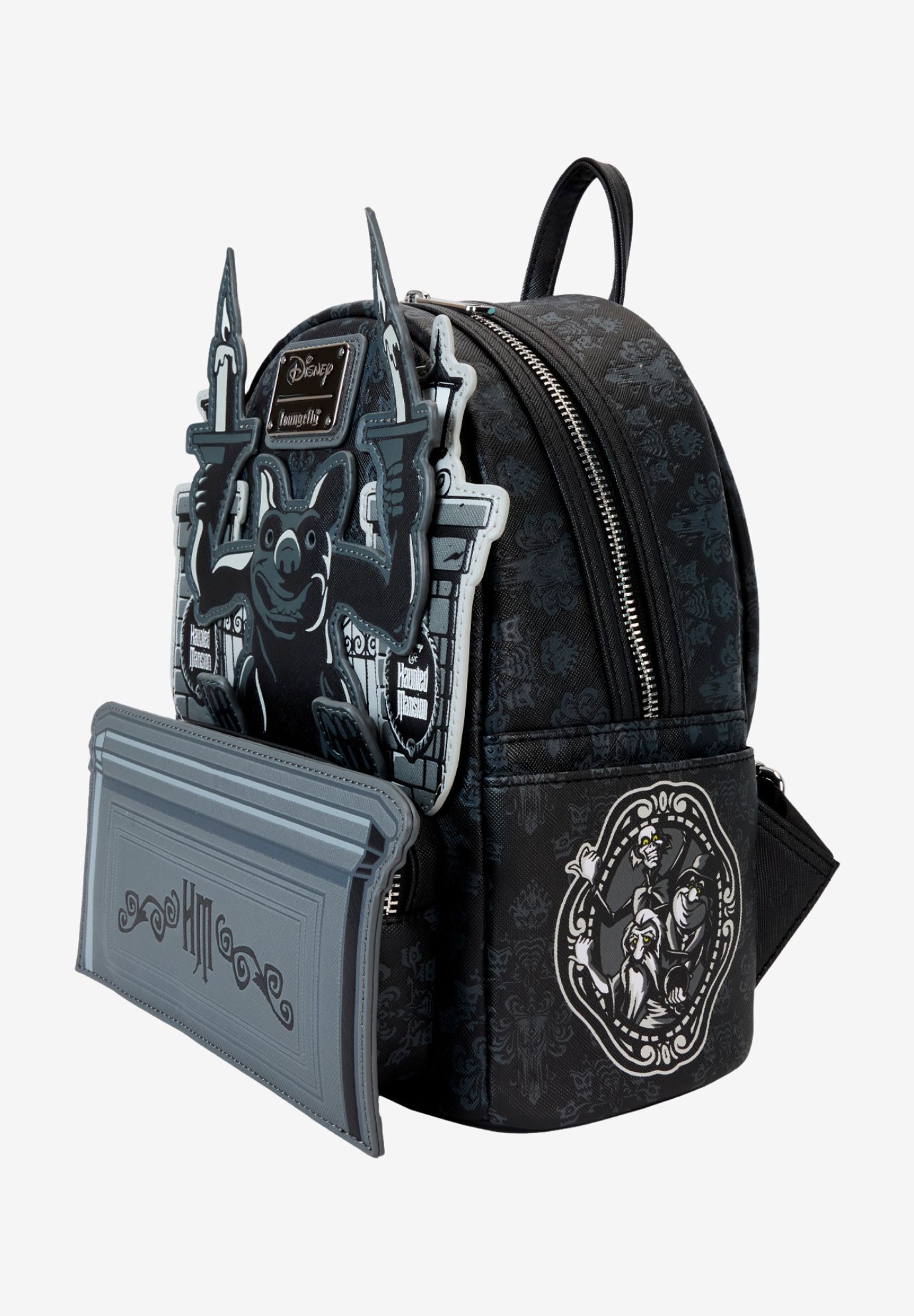 Loungefly x Disney Haunted Mansion Gargoyle Wallpaper Mini Backpack, BLACK, alternate image number 6