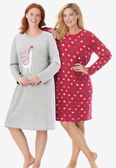 2-Pack Long-Sleeve Sleepshirt