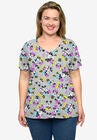 Minnie Mickey Mouse Love V-Neck T-Shirt All-Over Print Gray, GREY, hi-res image number null