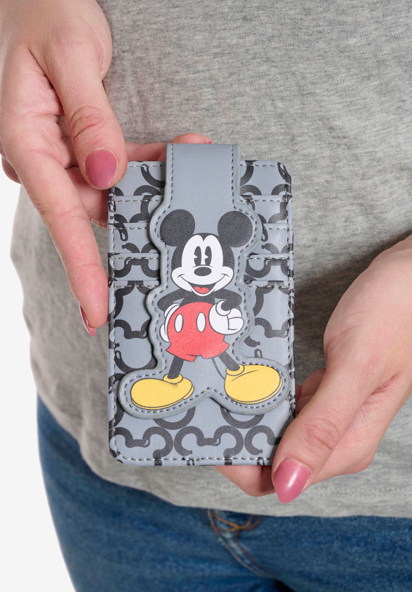 Disney Mickey Mouse Card Holder Wallet Button Snap Closure, , on-hover image number 1