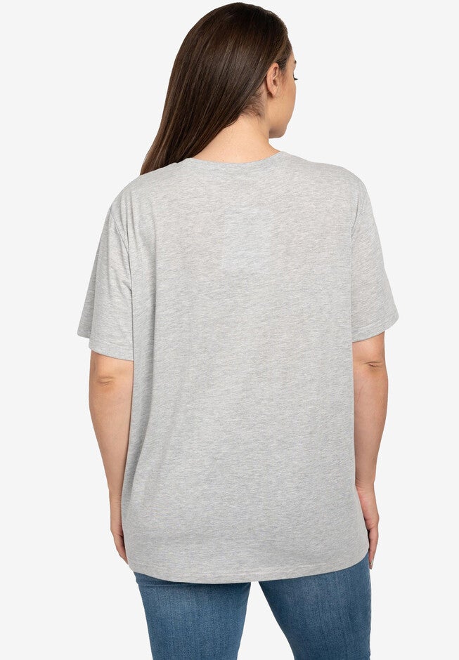 Women's Plus Size Disney Eeyore Butterfly Heather Gray Short Sleeve T-Shirt, , on-hover image number 1