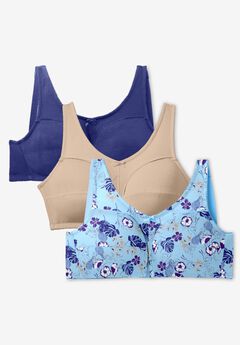 3-Pack Cotton Wireless Bra