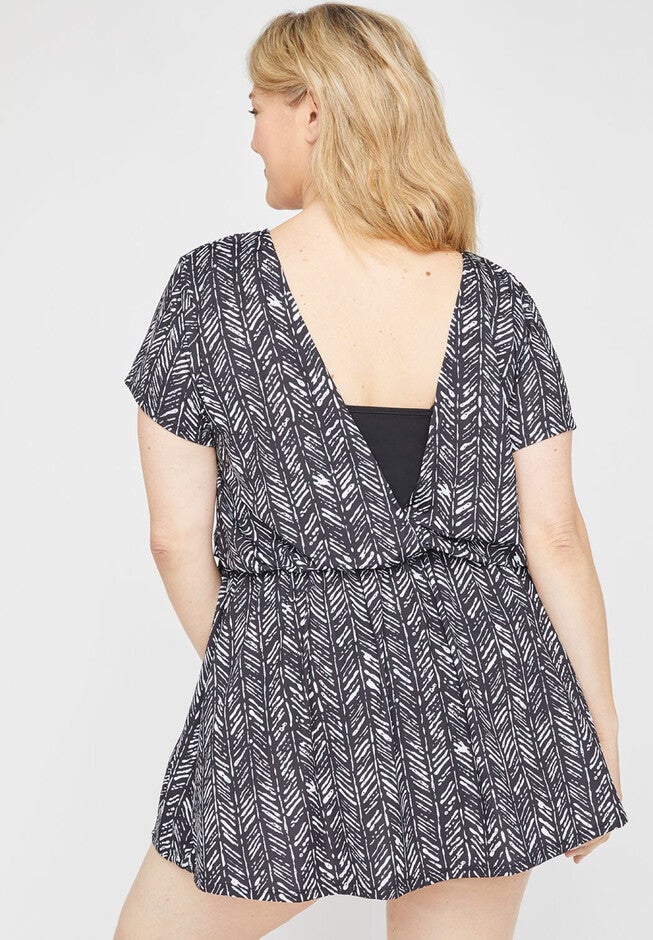 Monaco Short-Sleeve Swimdress, , on-hover image number null