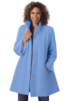 Fleece Swing Funnel-Neck Coat
