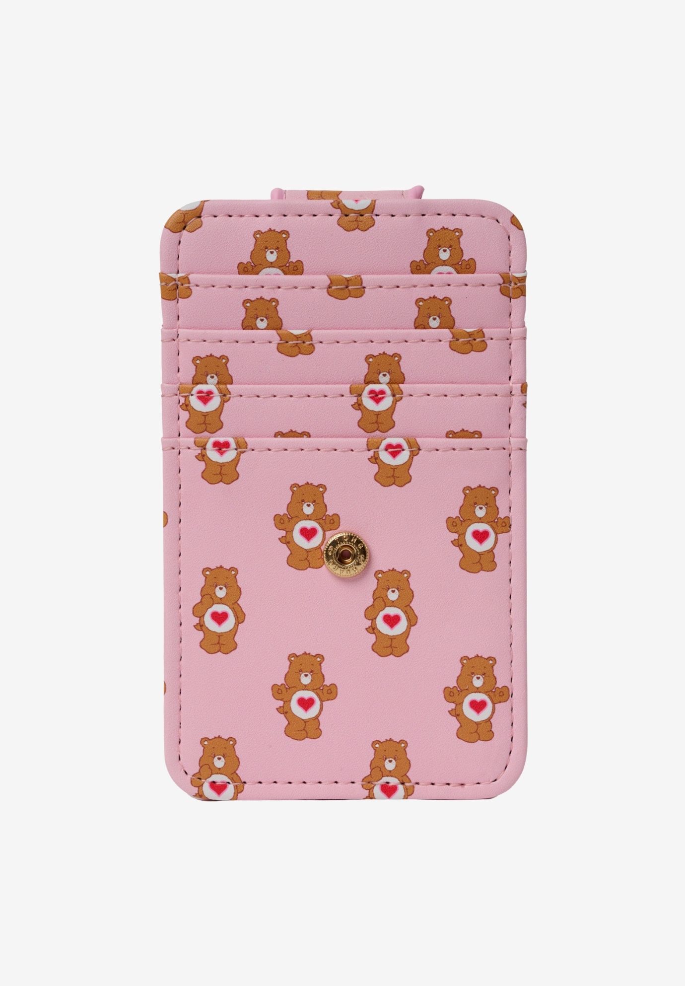Womens Care Bears Card Holder Wallet Button Snap Closure Tenderheart, PINK, alternate image number 3