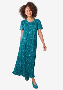 Long Floral Print Cotton Gown