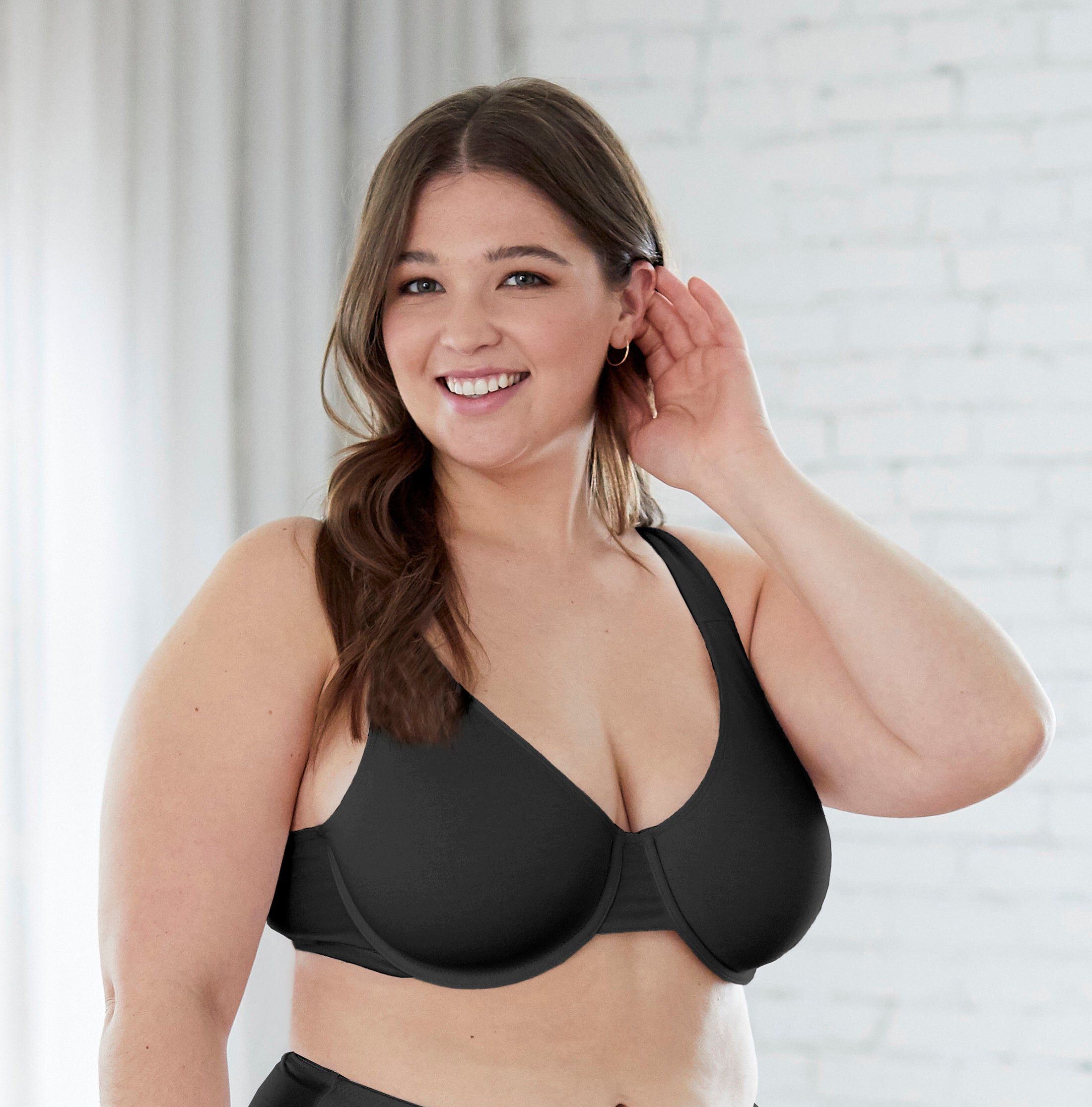 Bestform 5000100 Everyday Unlined Cotton Stretch T-Shirt Bra With Underwire Support, BLACK, alternate image number 2