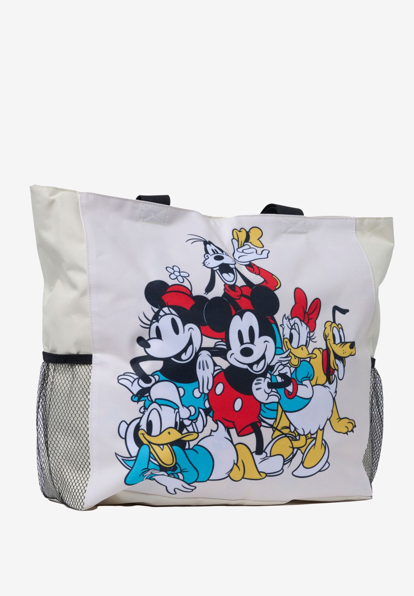 Disney Mickey & Friends Women's Zippered Beach Travel Tote with Bottle Pockets, WHITE, alternate image number 6