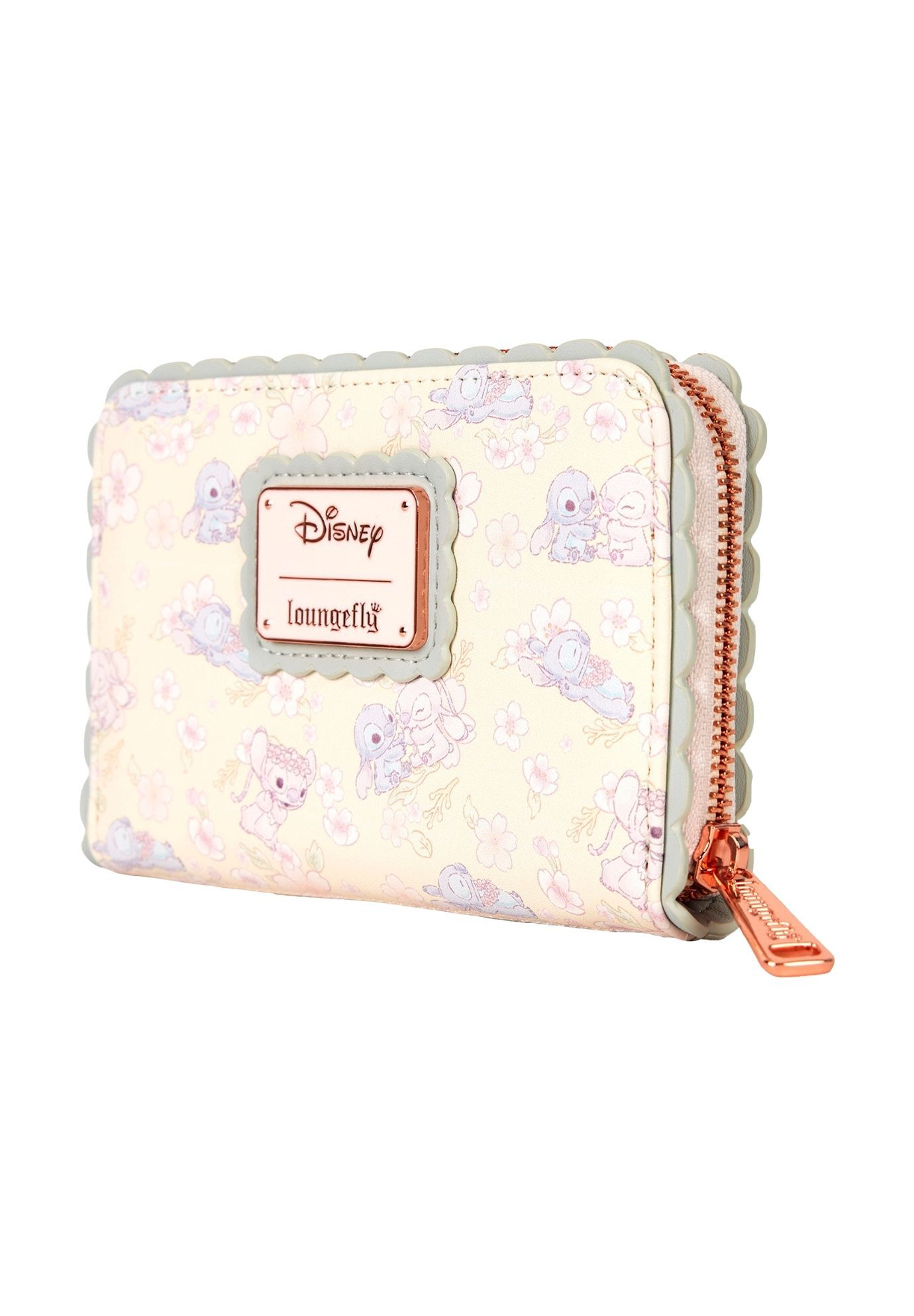 Loungefly x Disney Stitch Cherry Blossom Wallet Zip Around, BEIGE, alternate image number 3