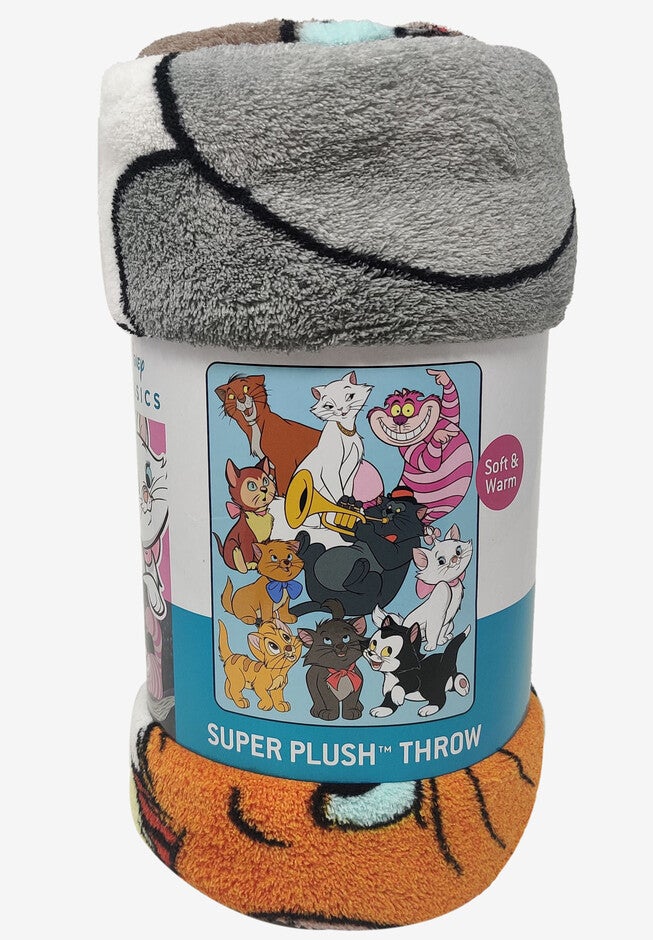 Disney Cats Throw Blanket 46 inches x 60 inches Plush Figaro Cheshire Cat Dinah Toulouse, , alternate image number null