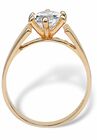 Yellow Gold Plated Cubic Zirconia Solitaire Engagement Ring, , on-hover image number 1
