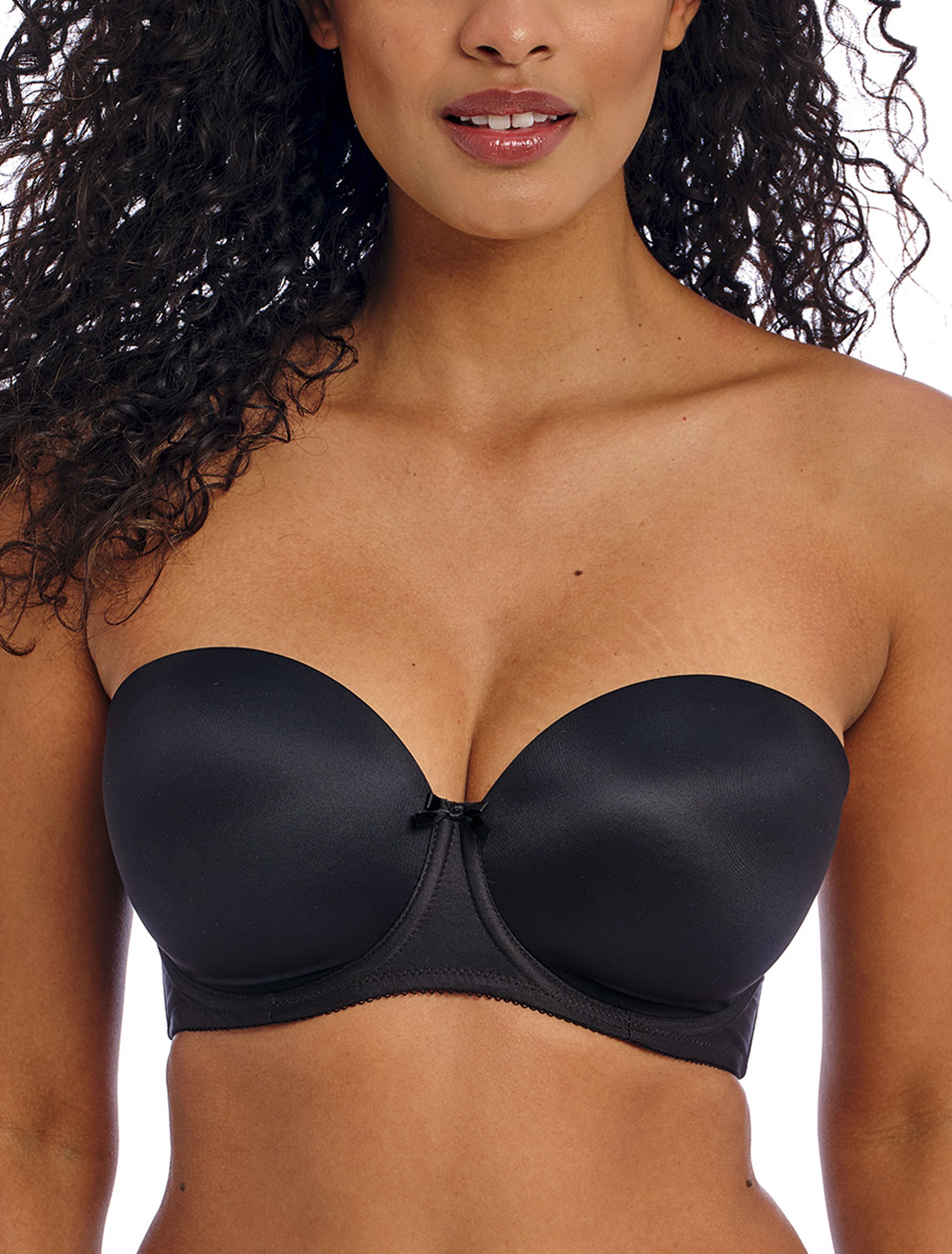 Deco Underwire Molded Strapless Bra, BLACK, hi-res image number 0
