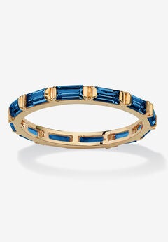 14K Yellow Gold-Plated Birthstone Baguette Eternity Ring
