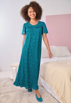 Long Floral Print Cotton Gown