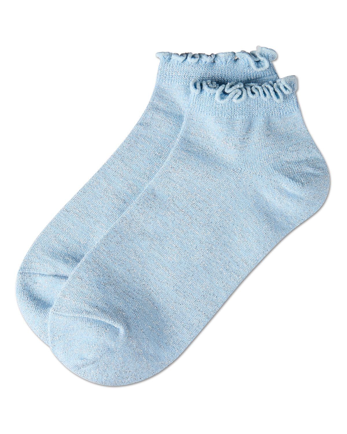 Women's Lurex Bamboo Shortie Socks, LIGHT BLUE, alternate image number 2