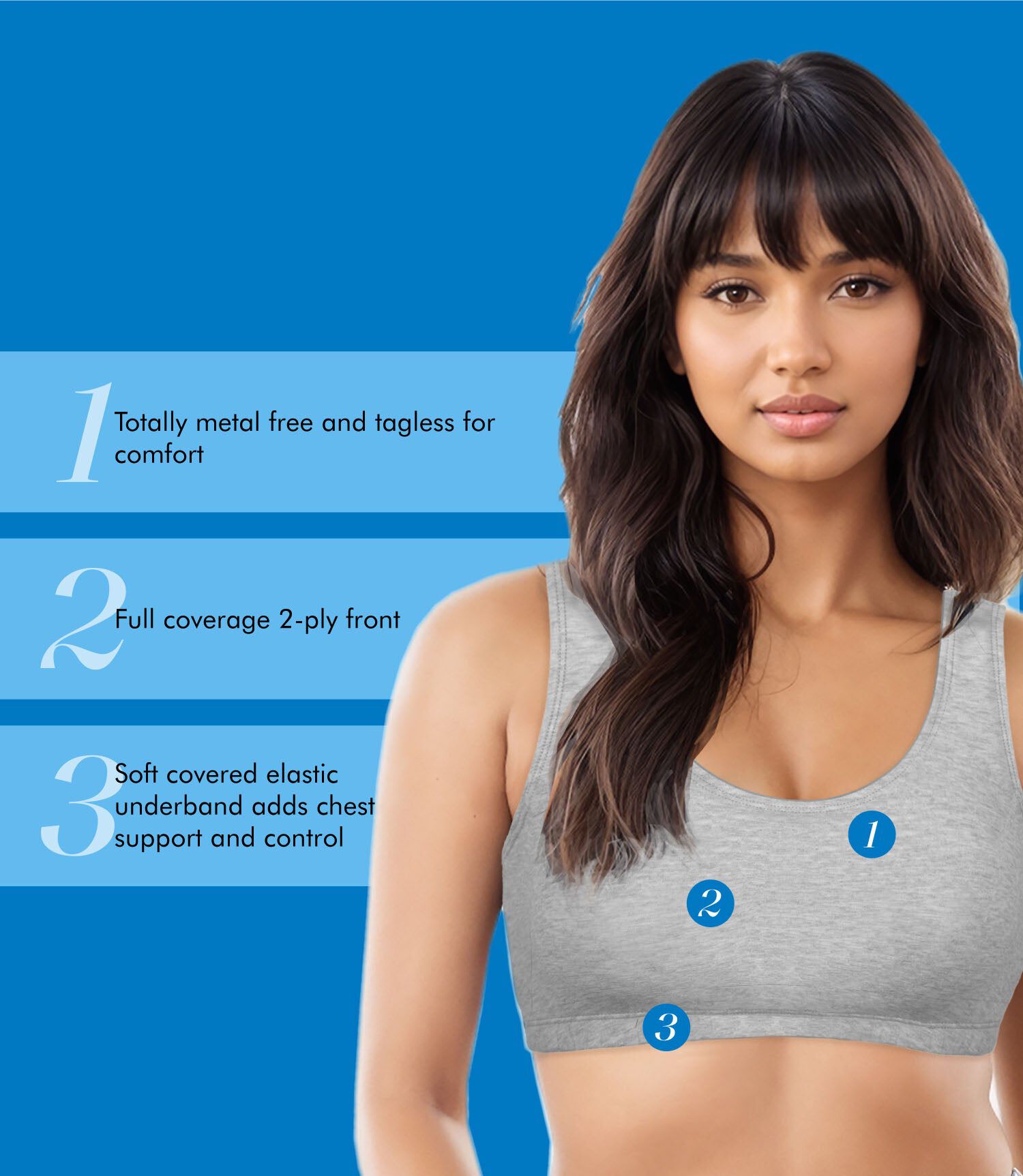 Bestform Tank Style Sports Bra 3-Pack - 5009012PP, WHITE GREY BLACK, alternate image number 7