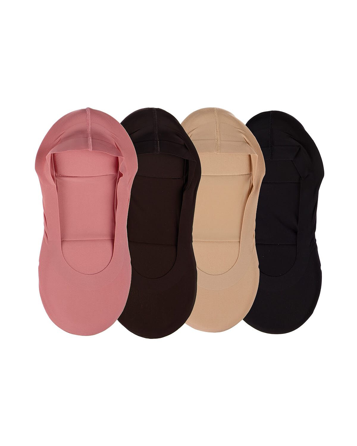 4 Pairs Women's Cushioned Fine Edge No-Show Sock Liner, MAUVE, hi-res image number 0