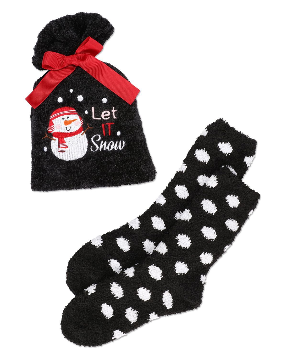 Women's Let It Snow Cozy Sock & Gift Set, BLACK, alternate image number 3