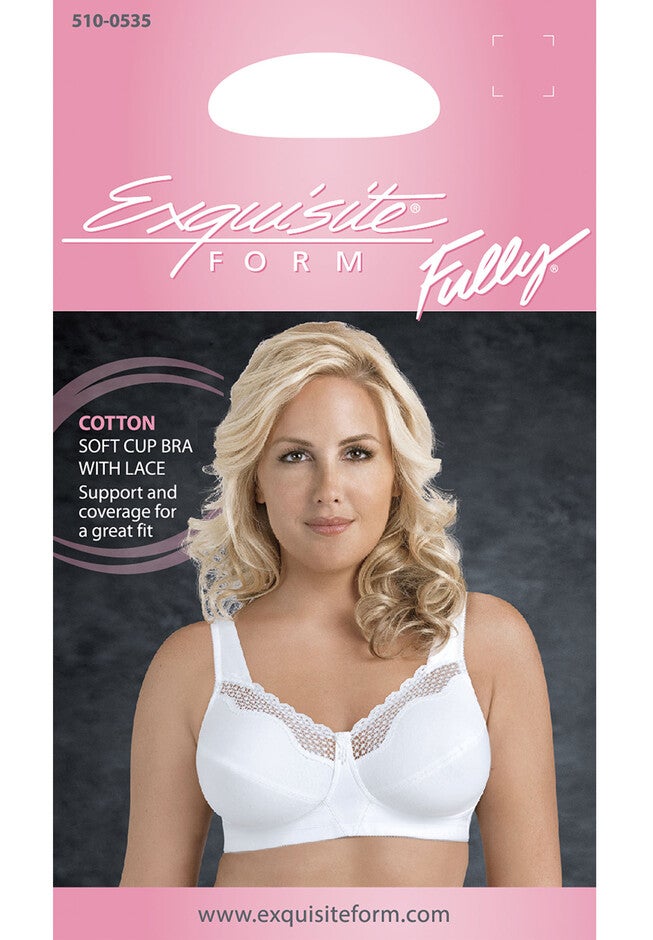 Fully® Cotton Soft Cup Lace Bra, , alternate image number 4