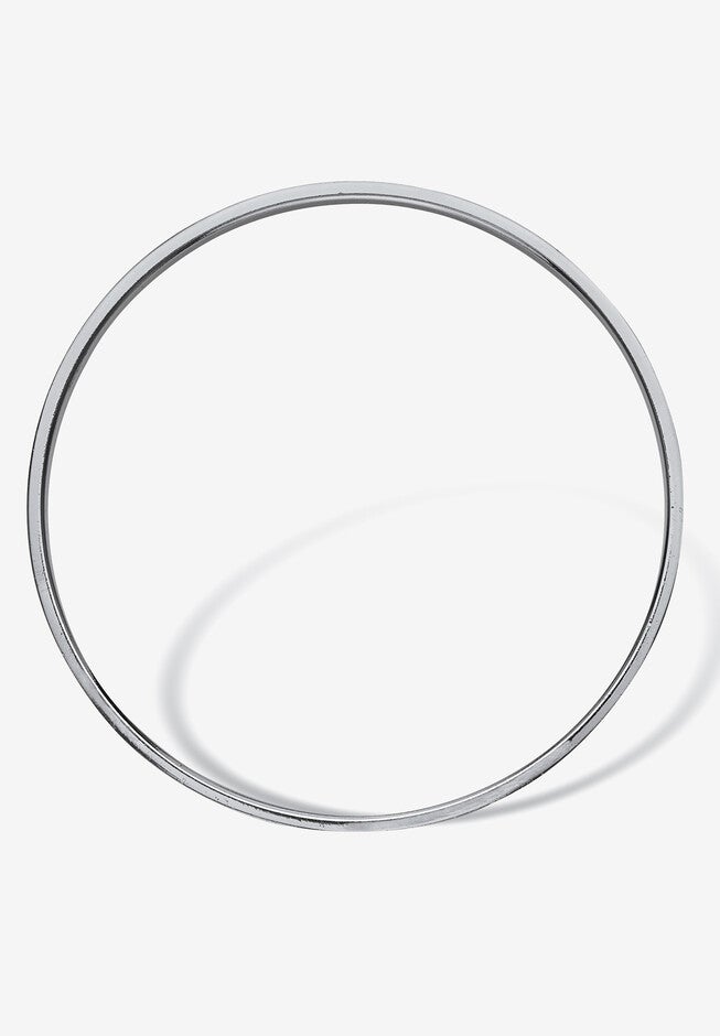 Silver Tone Eternity Bangle Bracelet Simulated Birthstones 7.5 inches, , on-hover image number 1