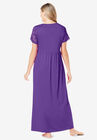 Long Lace Top Stretch Knit Gown, , on-hover image number null