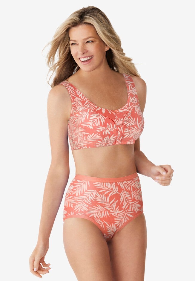 Cotton Back-Close Wireless Bra, , alternate image number 7
