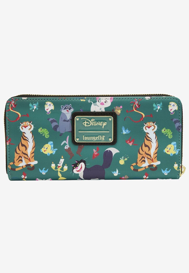 Loungefly X Disney Women'S Princess Sidekicks Zip Around Wallet, GREEN, hi-res image number 0