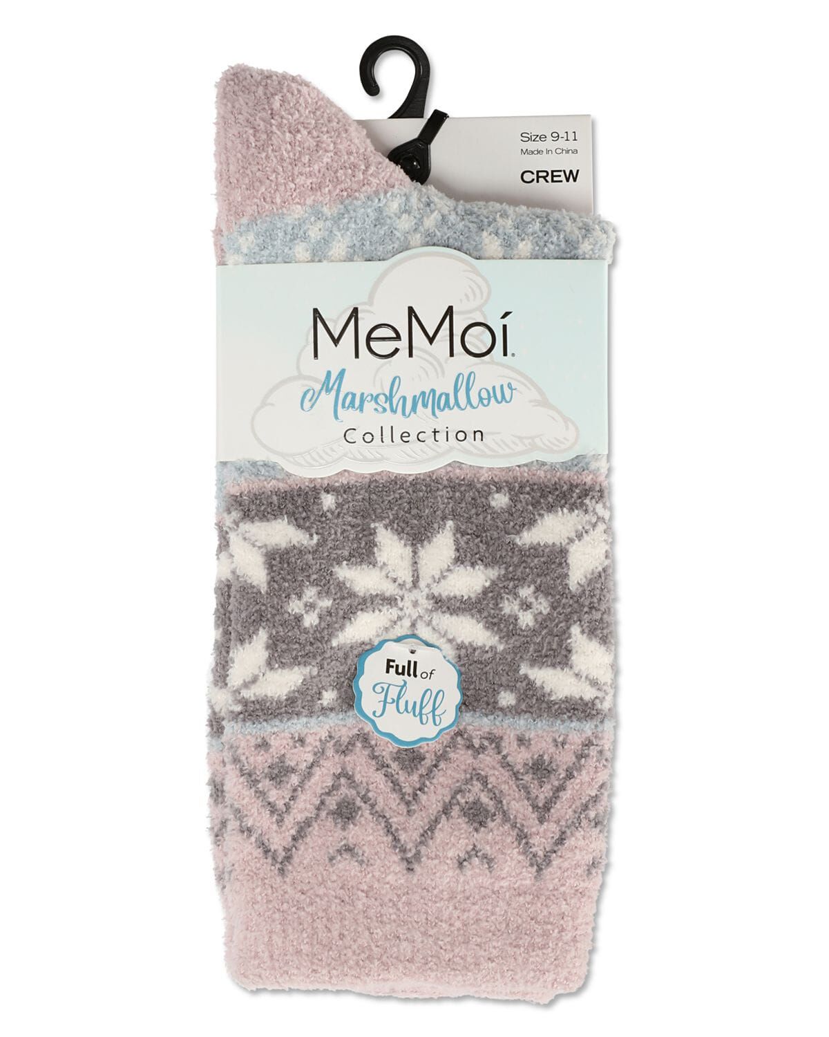 Women's Snowflake Fairisle Super Soft Cozy Crew Socks, VIOLET, alternate image number 3