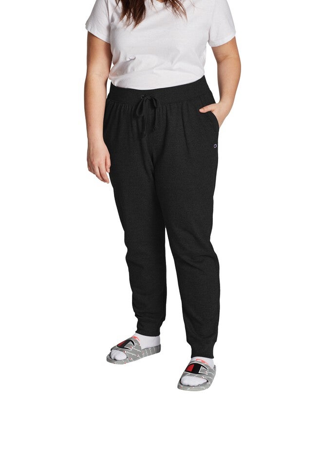 Champion Women's Plus Powerblend® Fleece Joggers, BLACK, hi-res image number 0