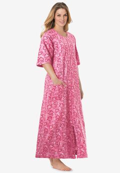 Long French Terry Zip-Front Robe