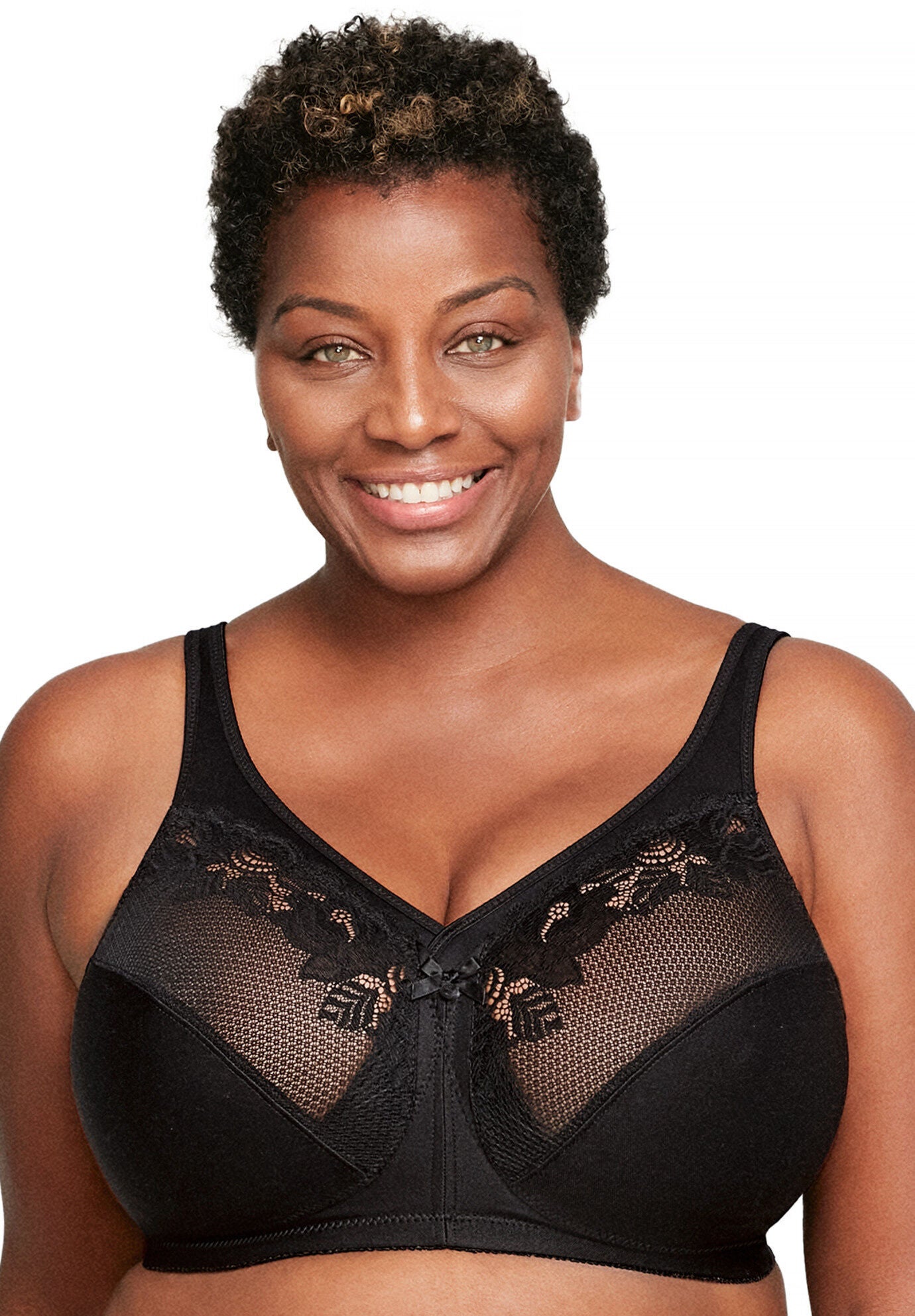 Full Figure Plus Size Magiclift Minimizer Bra Wirefree #1003 Bra, BLACK, hi-res image number 0