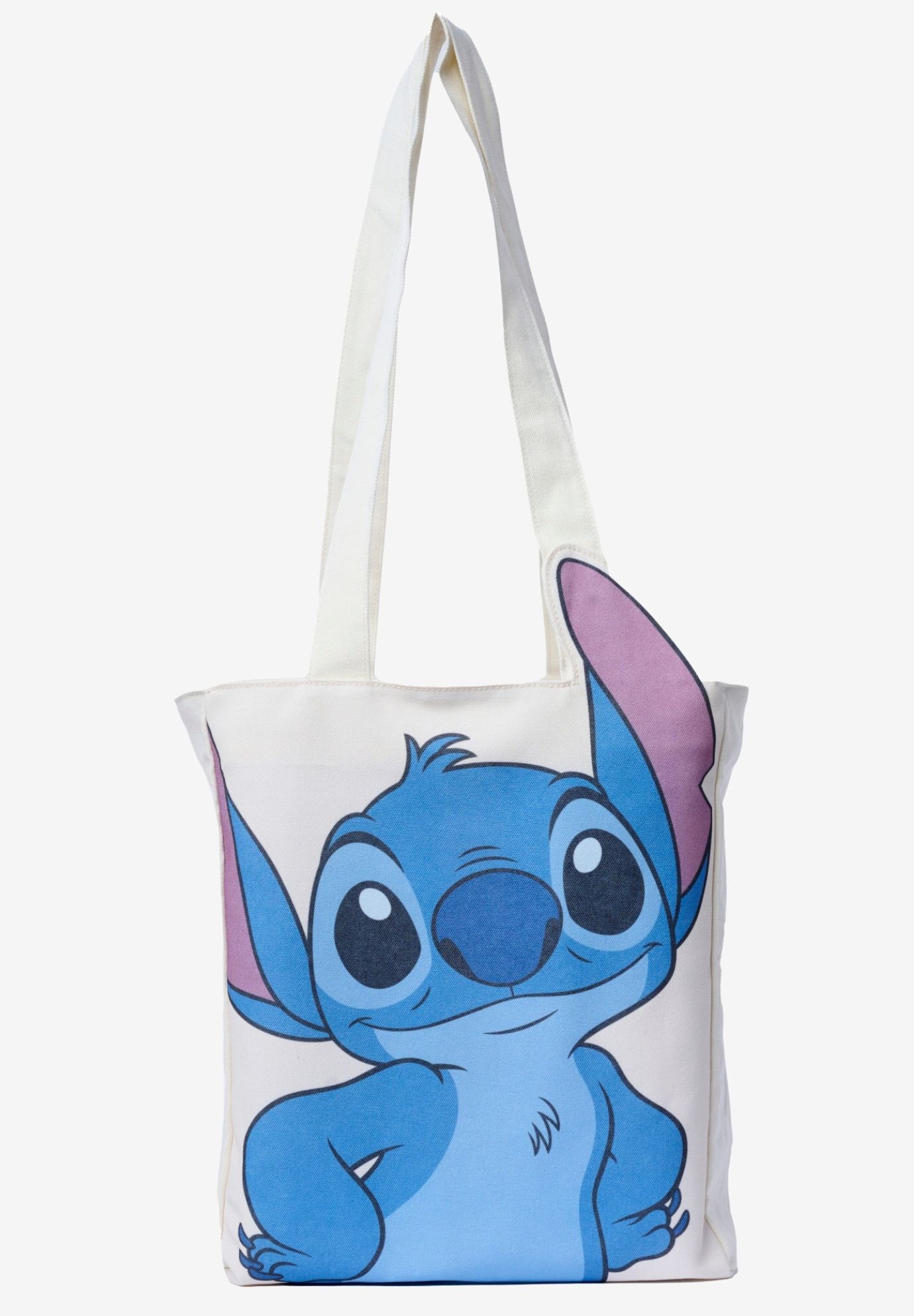 Disney Stitch Die-Cut Canvas Tote Bag with Shaped Top, BEIGE, hi-res image number 0
