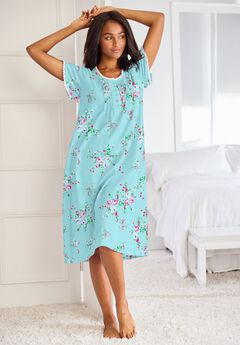 Short Pintuck Knit Gown