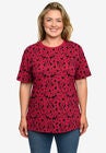 Minnie Mouse Hearts All-Over Print T-Shirt Cranberry Red, , alternate image number null