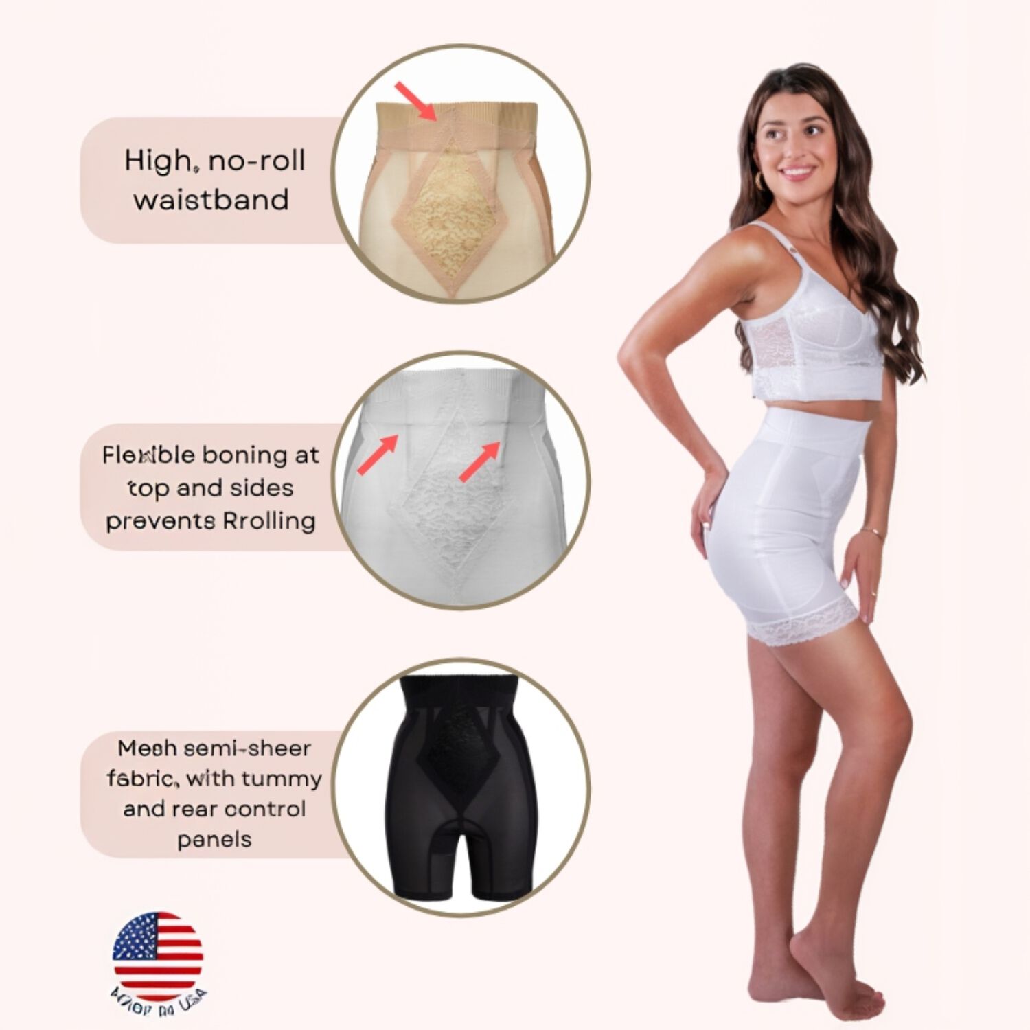 High Waist Leg Shaper Extra Firm Shaping 696, WHITE, alternate image number 3