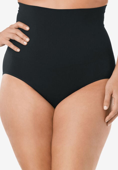 Instant Shaper Medium Control Seamless High Waist Brief, BLACK, hi-res image number null