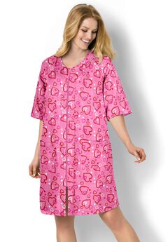 Short French Terry Zip-Front Robe