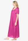 Long Silky Lace-Trim Gown , , alternate image number null