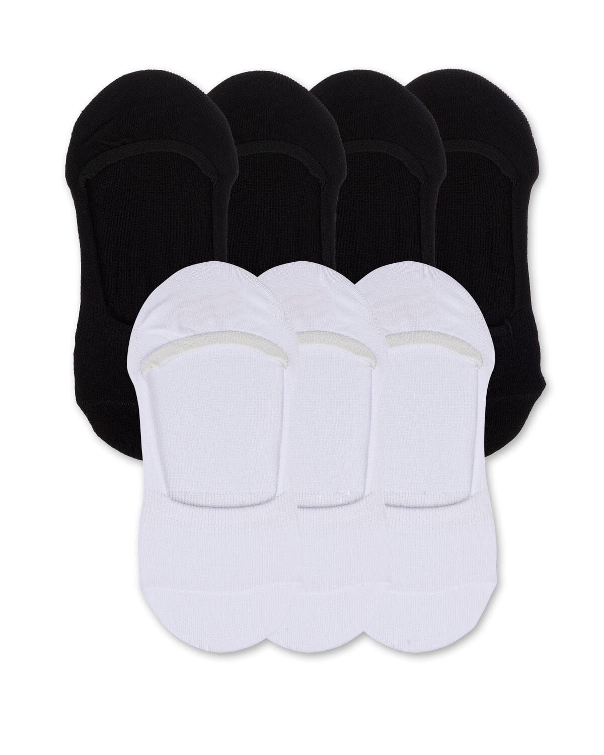 Mid-Cut Liner Cotton Blend Sock 7-Pack, BLACK WHITE, hi-res image number 0