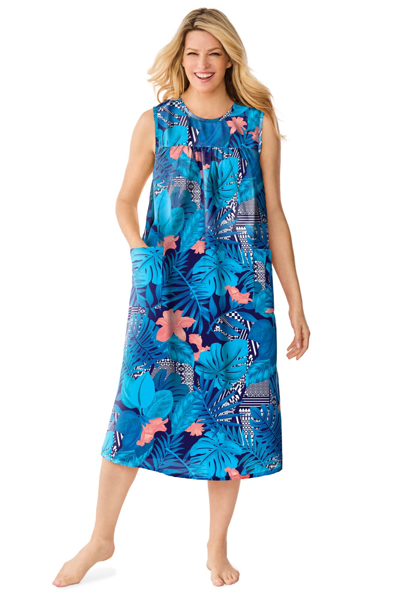 Sleeveless Print Lounger, , alternate image number 3