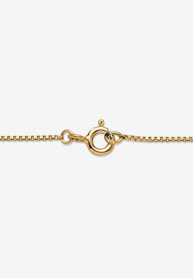 Gold over Sterling Silver Cubic Zirconia Solitaire Pendant, , on-hover image number 1