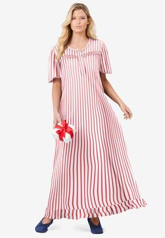 Long Floral Print Cotton Gown