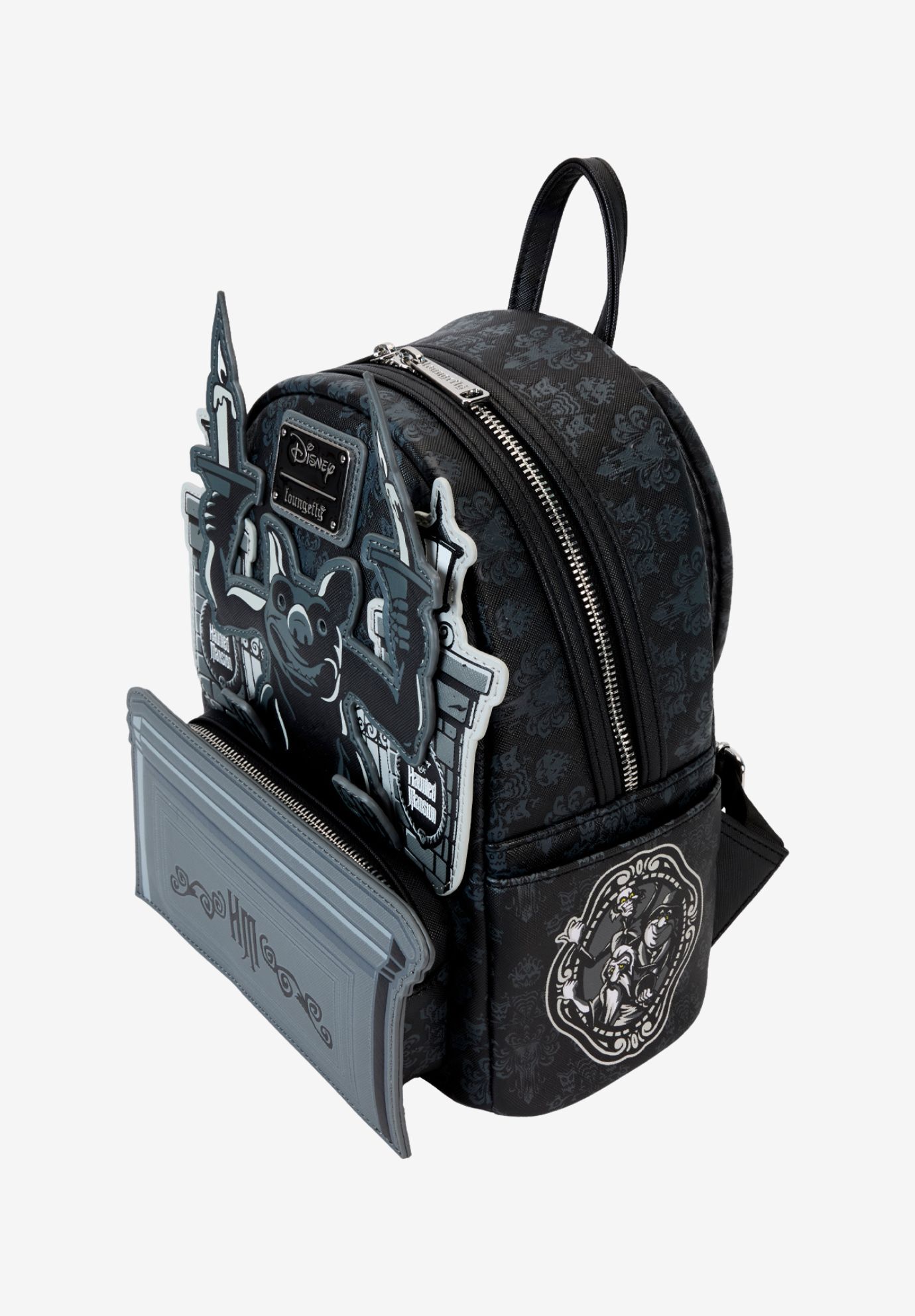 Loungefly x Disney Haunted Mansion Gargoyle Wallpaper Mini Backpack, BLACK, alternate image number 7