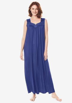 Long Tricot Knit Nightgown