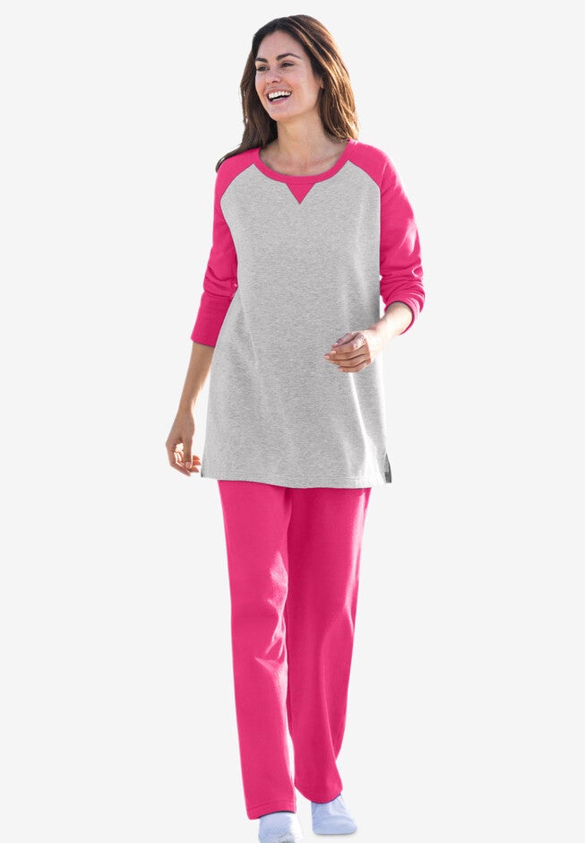 Color Block Baseball Set, RASPBERRY SORBET HEATHER GREY, hi-res image number null
