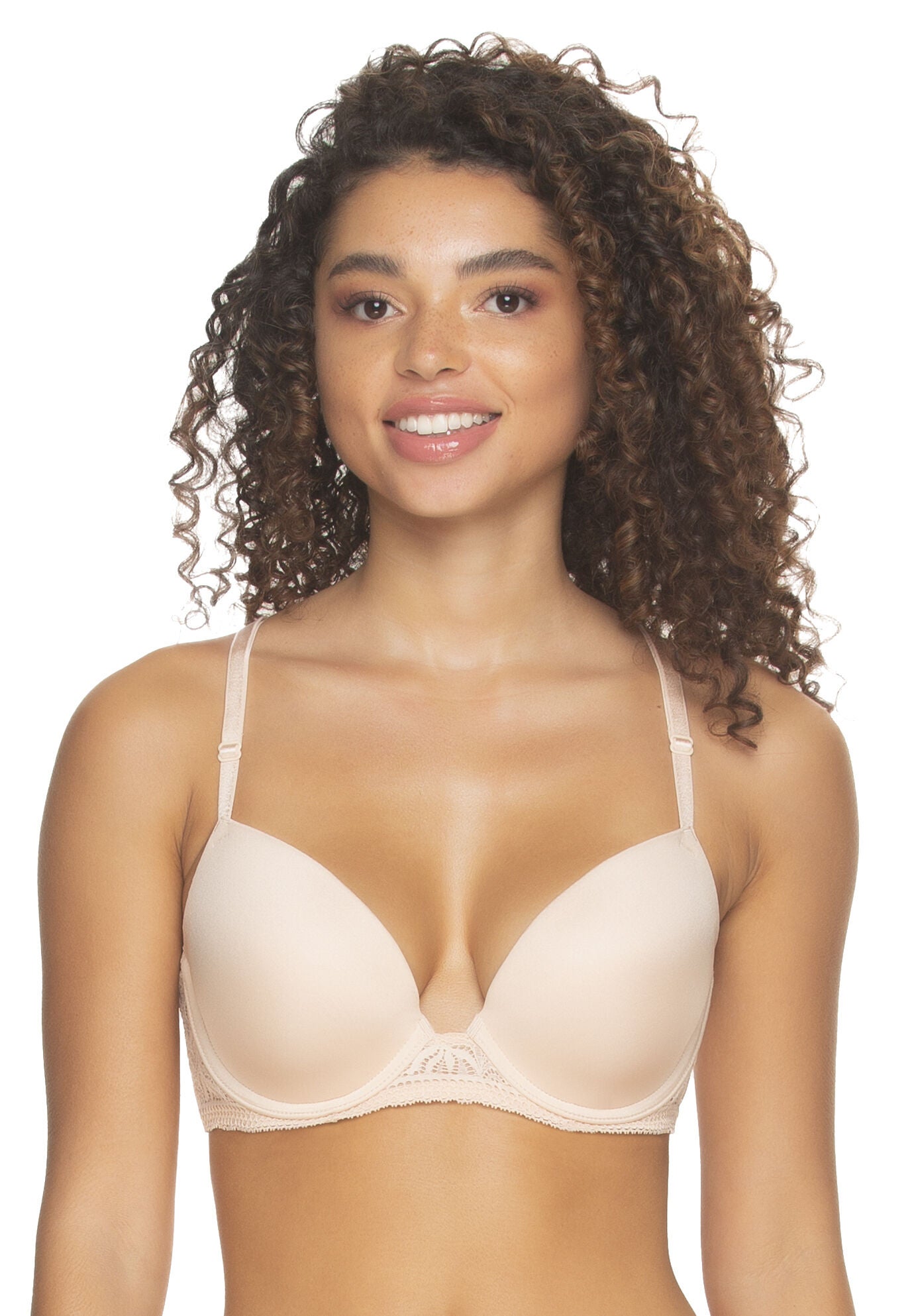 Carolina Seamless Plunge Racerback Bra Bra, SUGAR BABY, hi-res image number 0