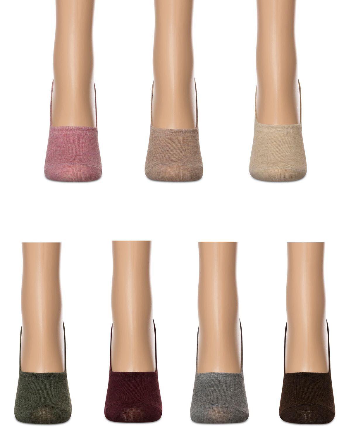 High-Cut Cotton Blend Sneaker Liner 7 Pack, MAUVE, alternate image number 1