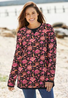 Long-Sleeve Crewneck Soft Waffle Knit Thermal Shirt