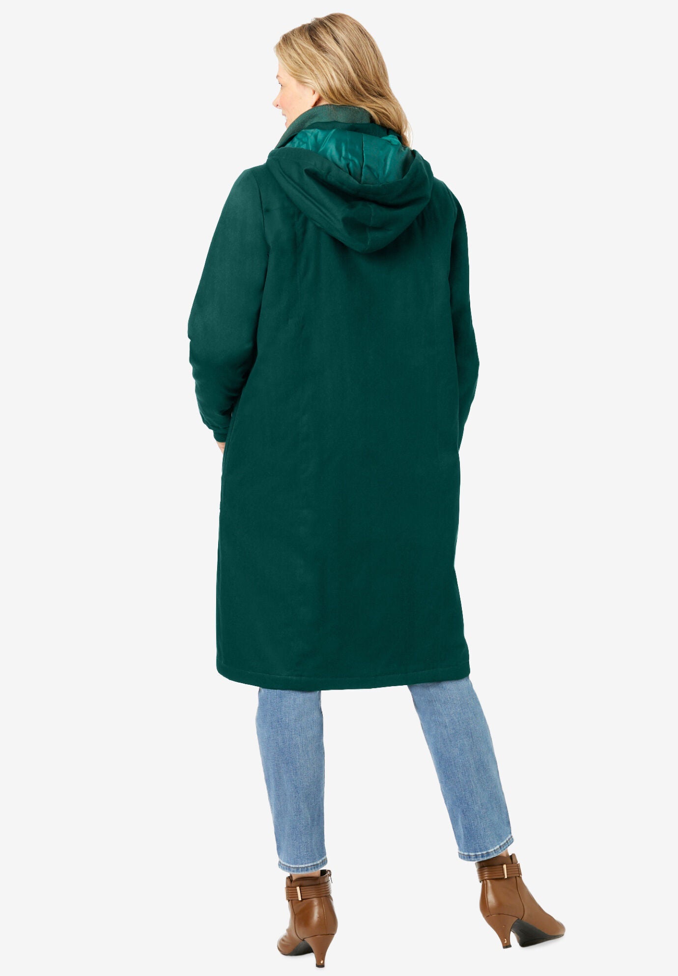 Twill Hooded Stadium Jacket, DEEP CLARET, on-hover image number 1